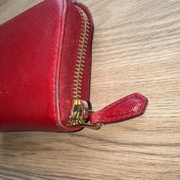 Prada Crimson Leather Zip Wallet - Picture 3 of 8